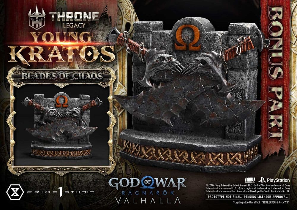 Throne Legacy God of War Series Statue 1/3 Ragnarok Young Thyself Kratos Bonus Version 91 cm Prime 1 Studio