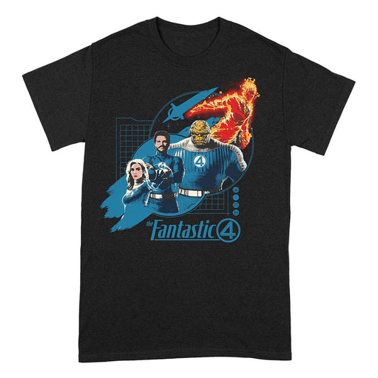 Fantastic Four T-Shirt Group Grid Blue Size L