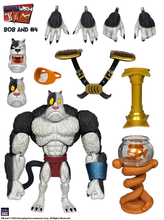 Earthworm Jim Action Figure Wave 1: Bob the Killer Goldfish & #4 15 cm Premium DNA Toys