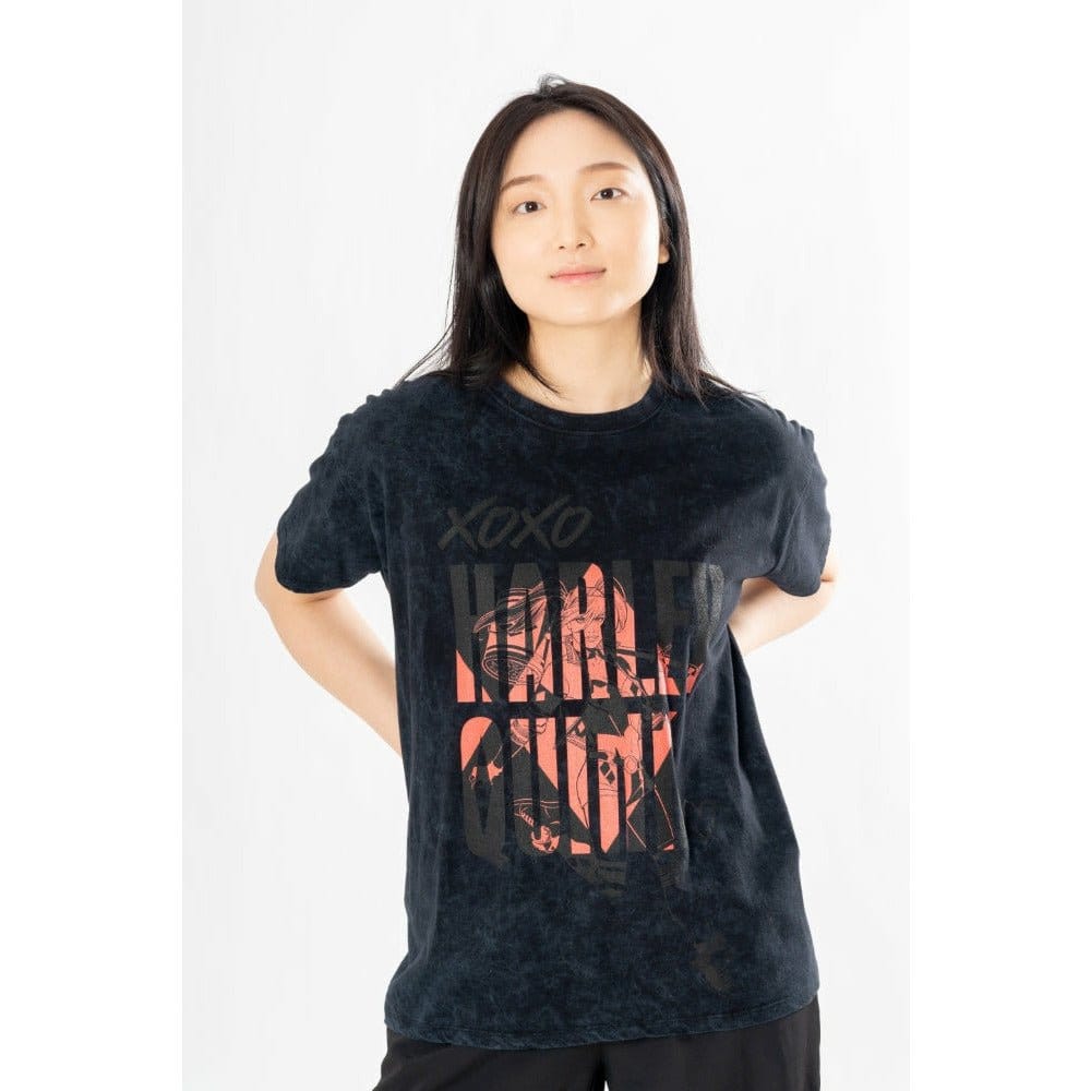 DC Comics T-Shirt Harley Quinn Acid Wash Xoxo CID