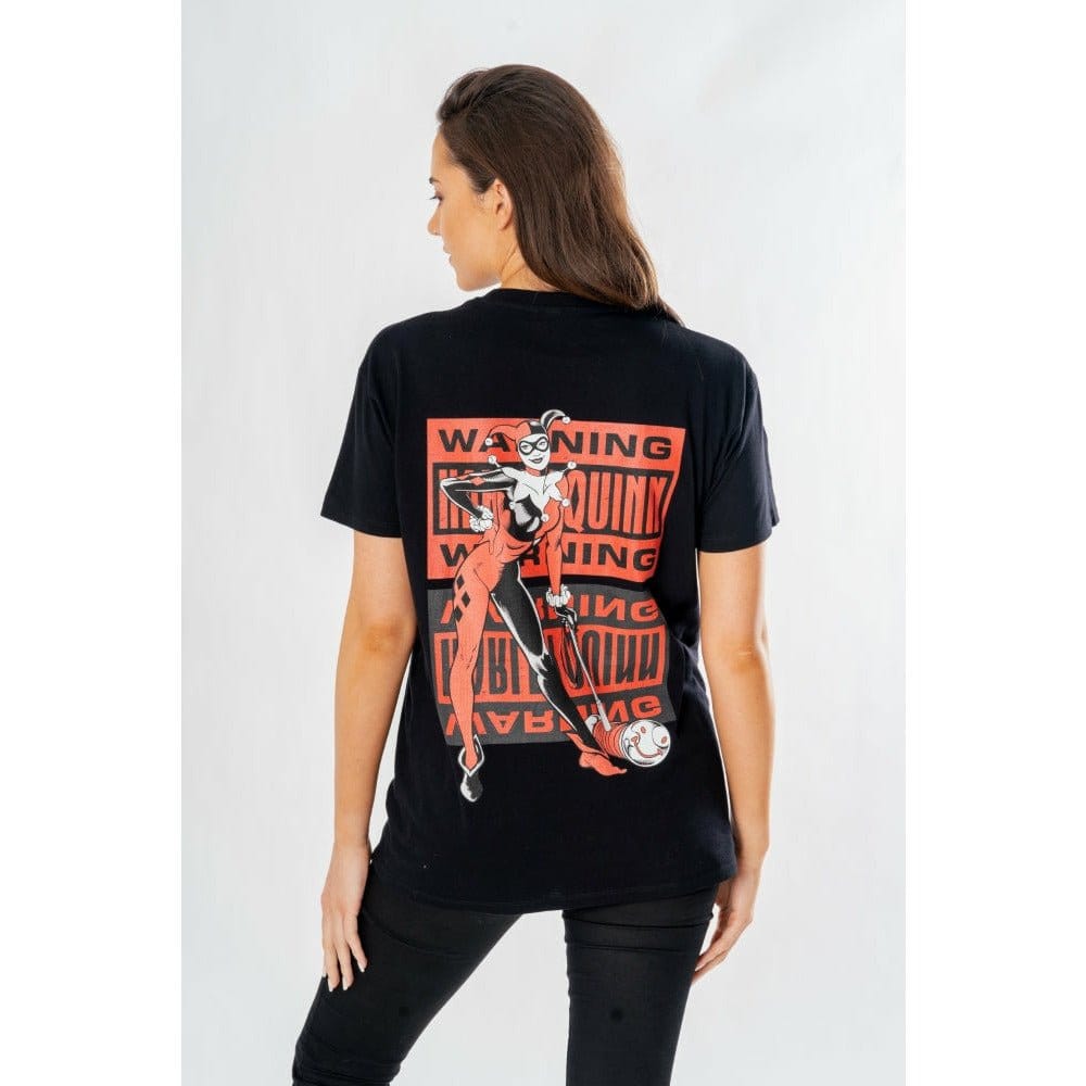 DC Comics T-Shirt Harley Quinn Front Back Warning CID