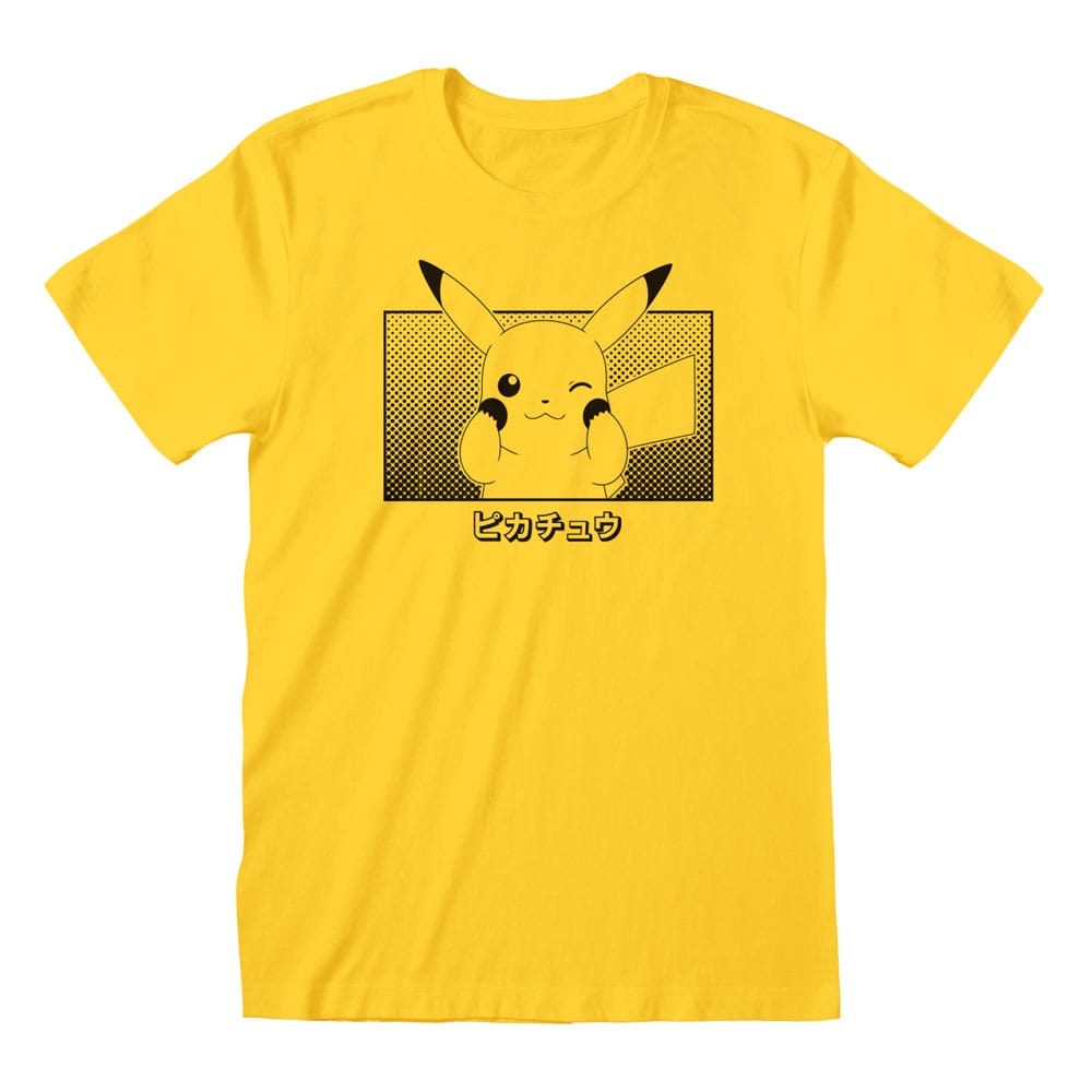 Pokemon T-Shirt Pikachu Katakana Size XL T-shirts