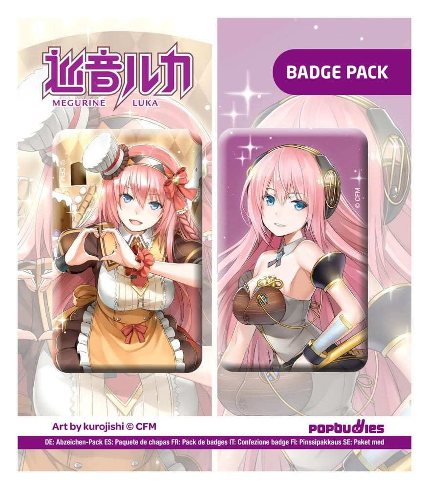 Vocaloid Button 2-Pack Megurine Luka (Art by kurojish) POPbuddies