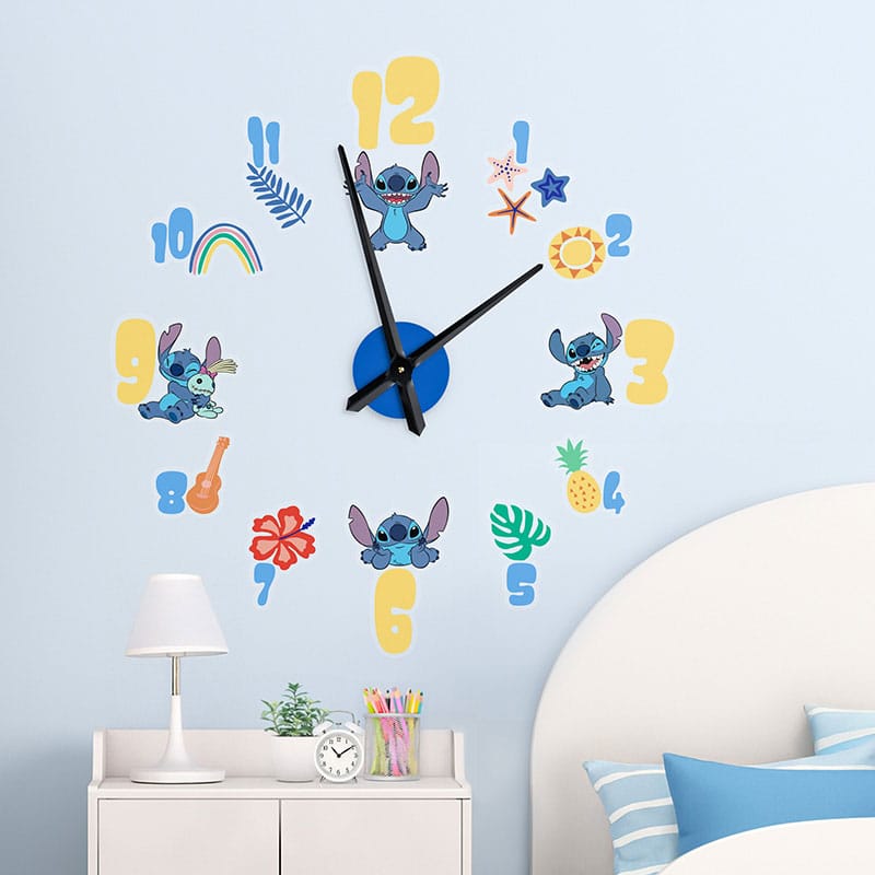 Lilo & Stitch Adhesive Wall Clock Stitch Clocks & Watches