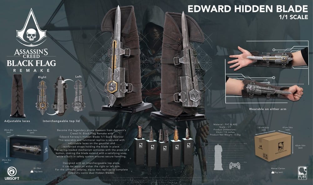 Assassin's Creed Replica 1/1 Edward Hidden Blade Pure Arts