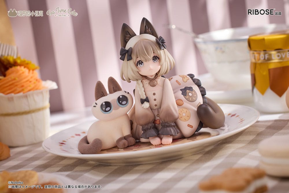 Decorated Life Collection PVC Statue Tea Time Cats x Siamese Cat Azuki-san Friendship Collaboration Exclusive Set 18 cm