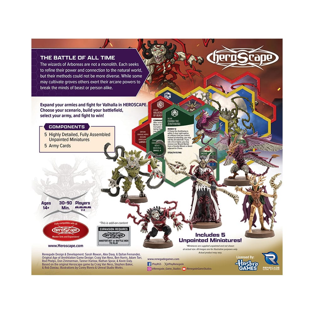 Heroscape Army Expansion Embers of War: Heroes of Arboreas *English Version* Renegade