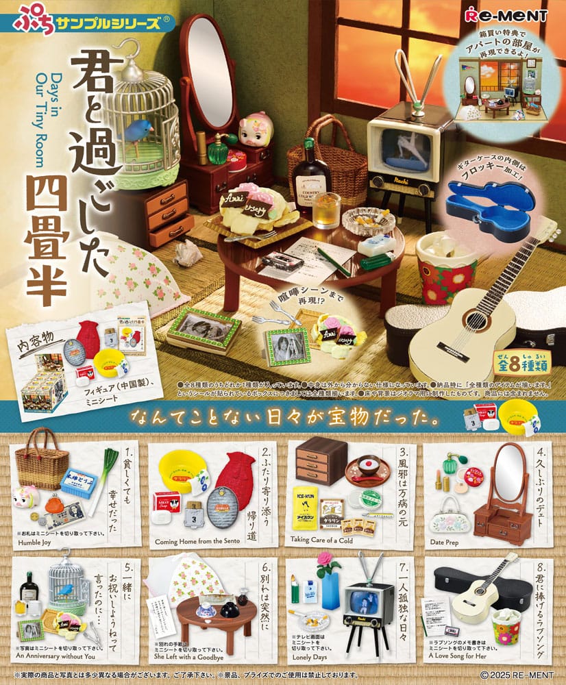 Showa Apartment Story Mini Figures Collection Display (8) Re-Ment