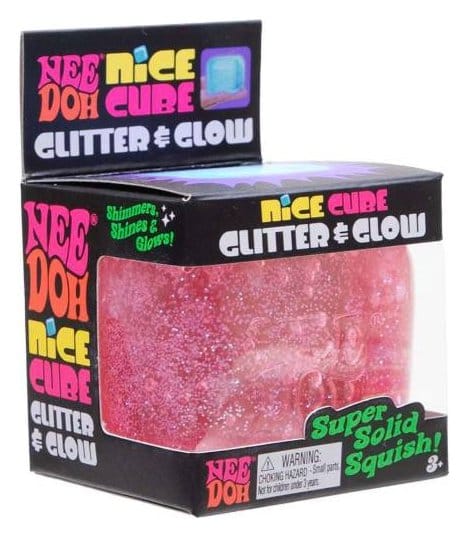 NeeDoh Squeeze Ball Nice Cube Glitter & Glow 5 cm Display (12)