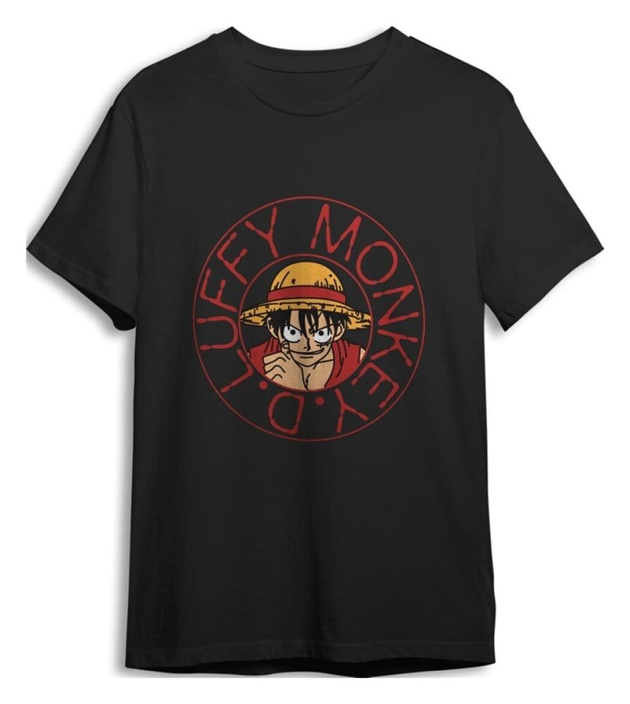 One Piece T-Shirt Monkey D. Luffy Black Size M