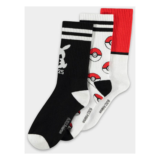 Pokemon Socks 3-Pack Pikachu Pokeball 39-42 Difuzed