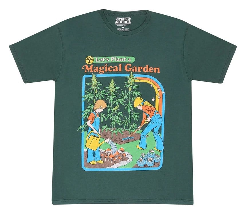 Steven Rhodes T-Shirt Let's Plant A Magical Garden Green Size XXL