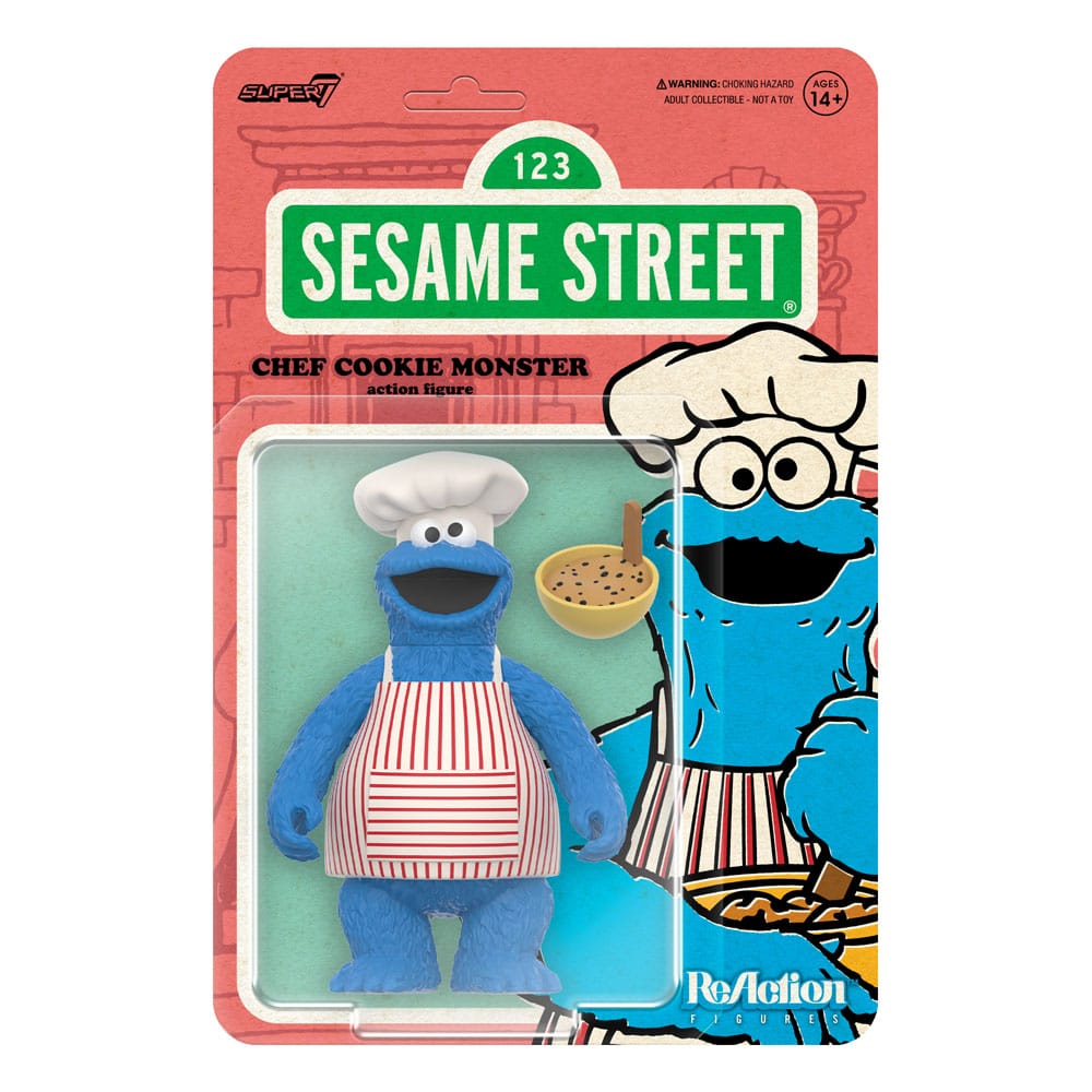 Sesame Street ReAction Action Figure Wave 04 Chef Cookie Monster 10 cm