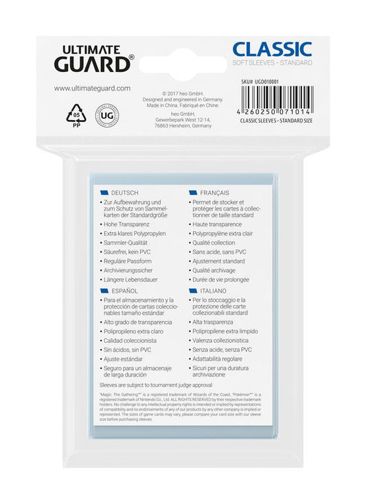 Ultimate Guard Classic Sleeves Standard Size (100) Ultimate Guard