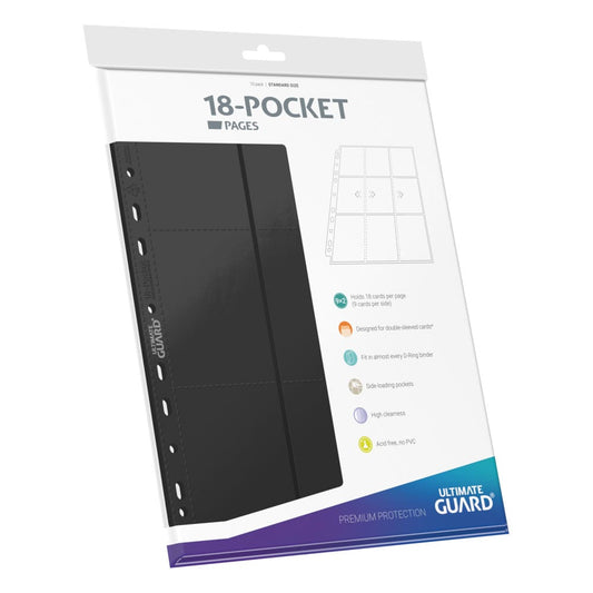 Ultimate Guard 18-Pocket Pages Side-Loading (10) - Black Ultimate Guard