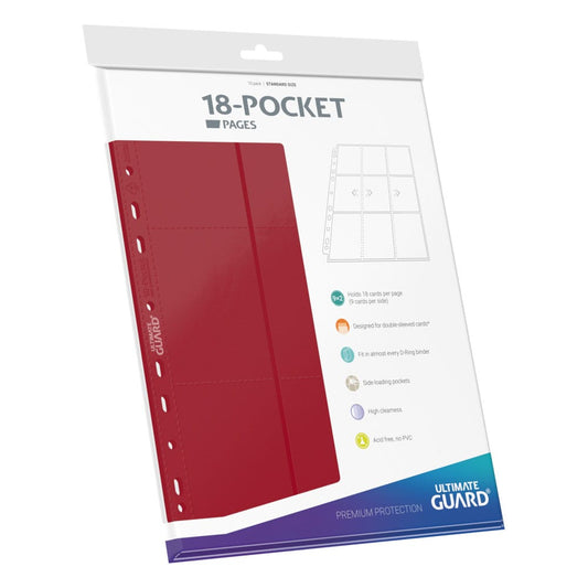 Ultimate Guard 18-Pocket Pages Side-Loading (10) - Red Ultimate Guard
