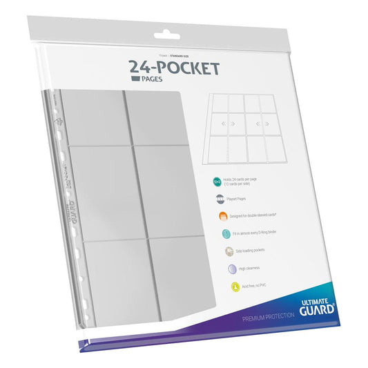 Ultimate Guard 24-Pocket QuadRow Pages Side-Loading (10) - Transparent Ultimate Guard