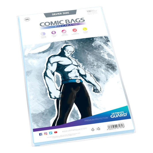 Ultimate Guard Comic Bags Resealable (100) - Silver Size Ultimate Guard
