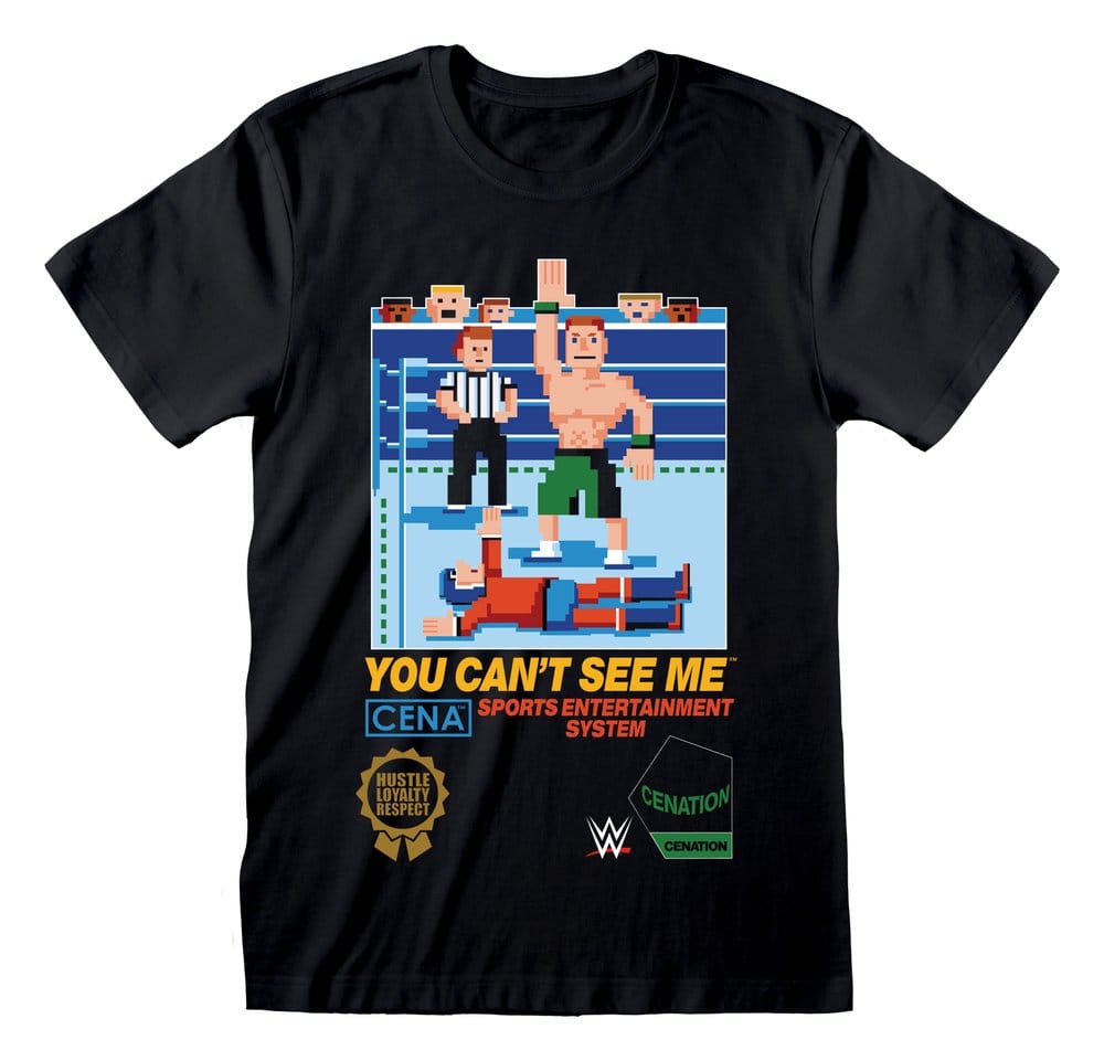 WWE T-Shirt Cena Can't See Me Black Size L Heroes Inc