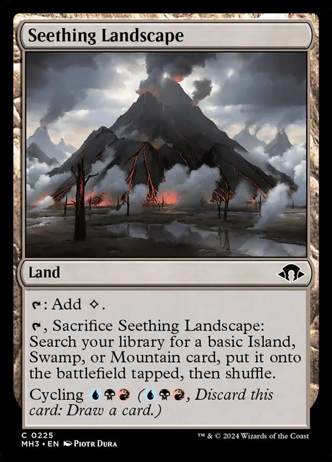 225 - Seething Landscape - Modern Horizons 3 - Normal - Magic: The Gathering Card
