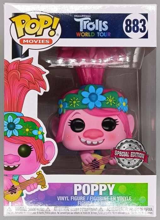 883 Poppy (w/ Guitar) - Trolls World Tour - Box Damaged Funko POP Funko
