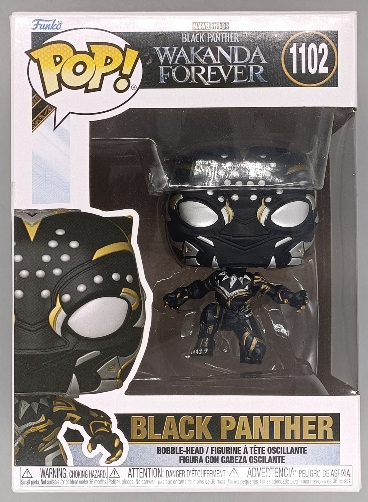 1102 Black Panther Marvel Black Panther Wakanda Forever - Funko POP - Box Damaged Funko