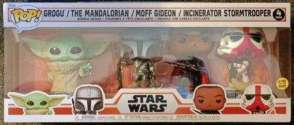 [4 Pack] Grogu- Mandalorian-Moff Gideon Glow - Star Wars Funko POP Funko