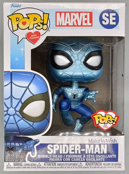 SE SpiderMan (MakeAWish) Metallic - Marvel - Box Damaged Funko POP Funko