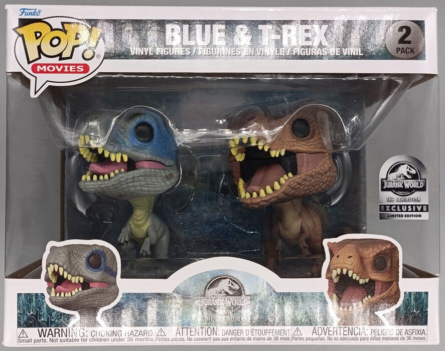 [2 Pack] Blue & TRex - Jurassic World Exhibition - Box Damaged Funko POP Funko