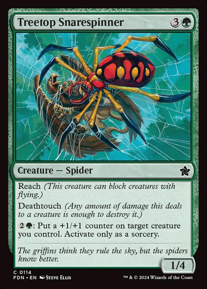 114 - Treetop Snarespinner - Foundations - Foil - Magic: The Gathering Card