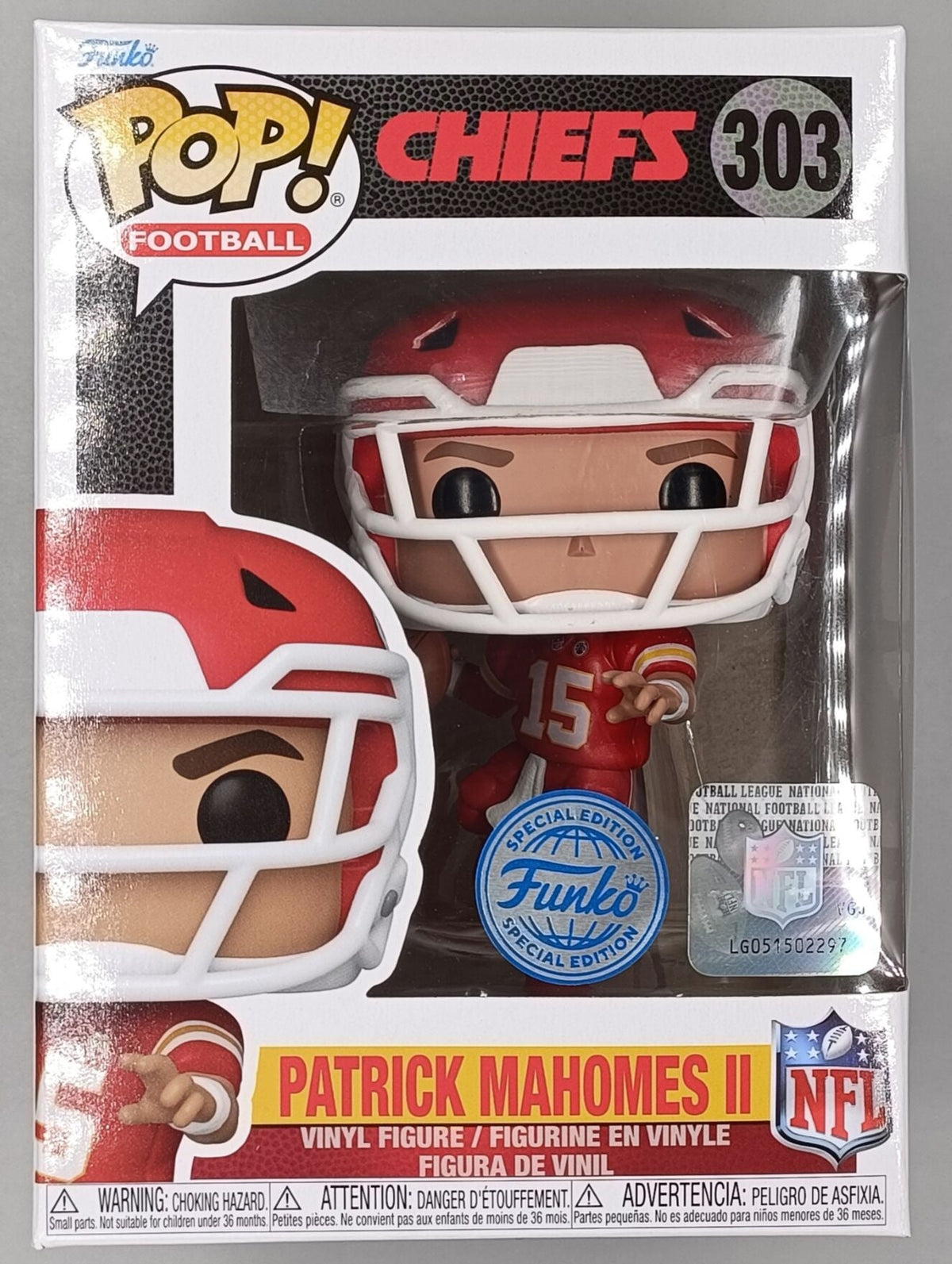 303 Patrick Mahomes II - NFL Legends - Kansas City Chiefs Funko POP - Brand New