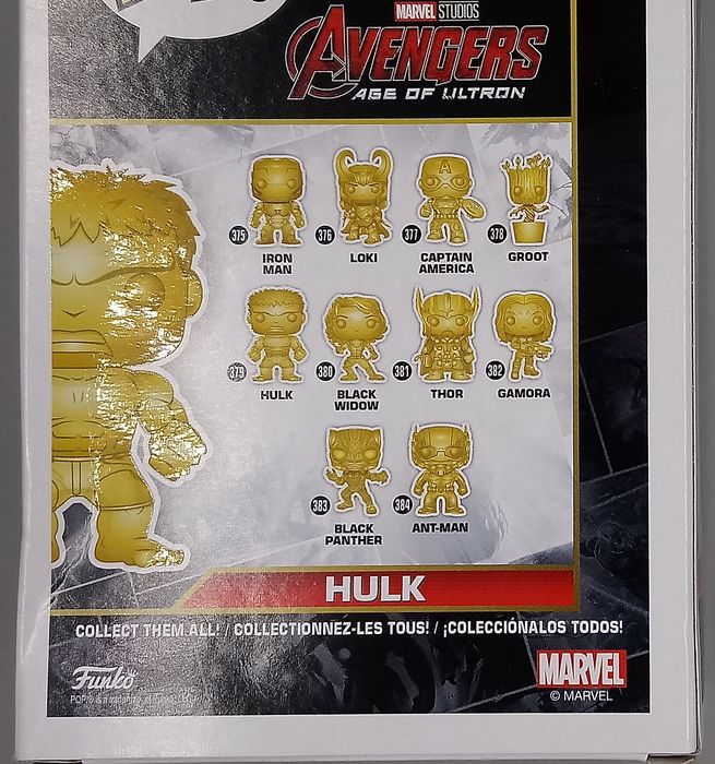 379 Hulk (Gold) - Chrome - Marvel 10 Years - Box Damaged Funko POP