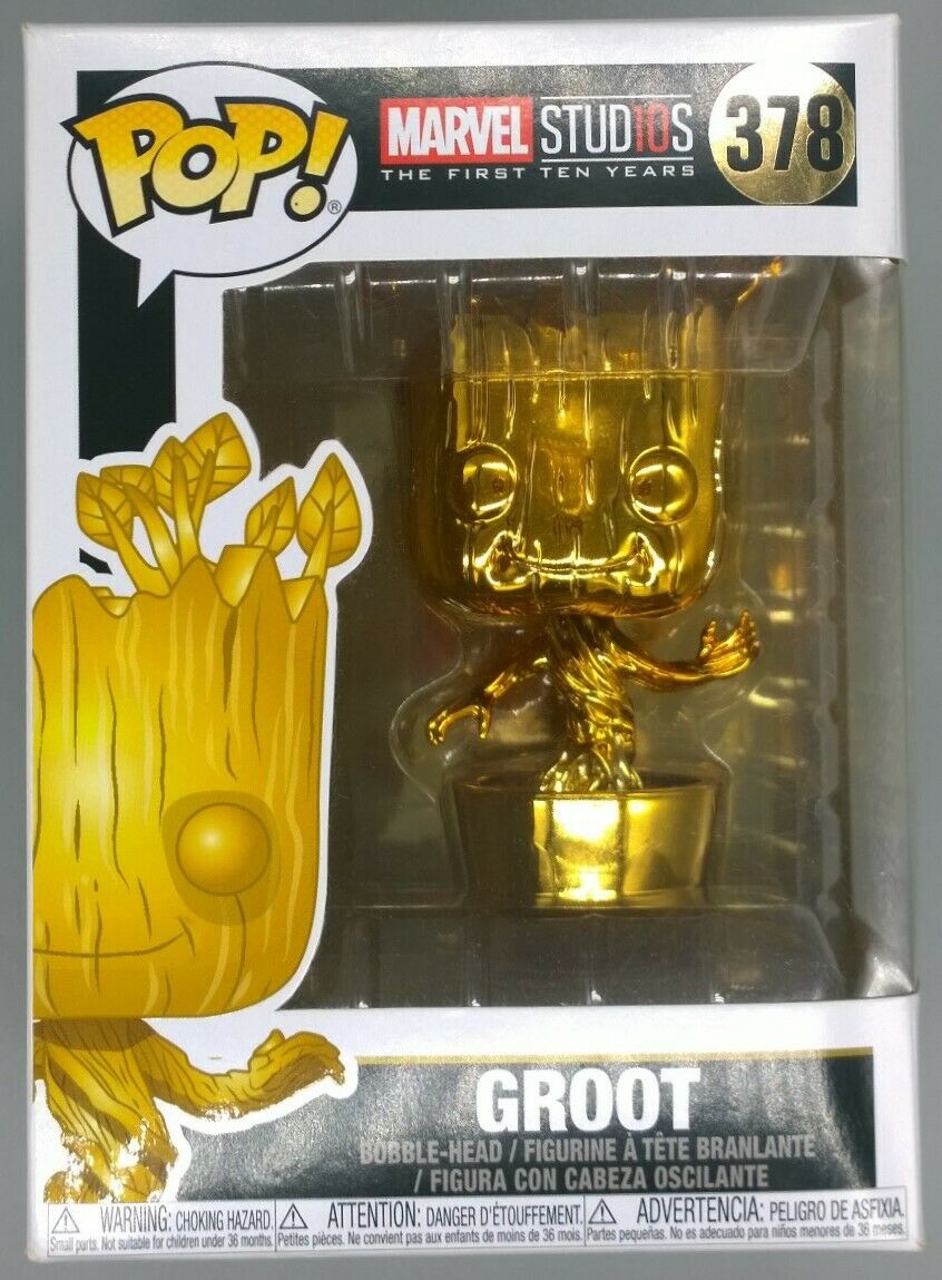 378 Groot (Gold) - Chrome - Marvel Studios 10 Years Funko POP Funko