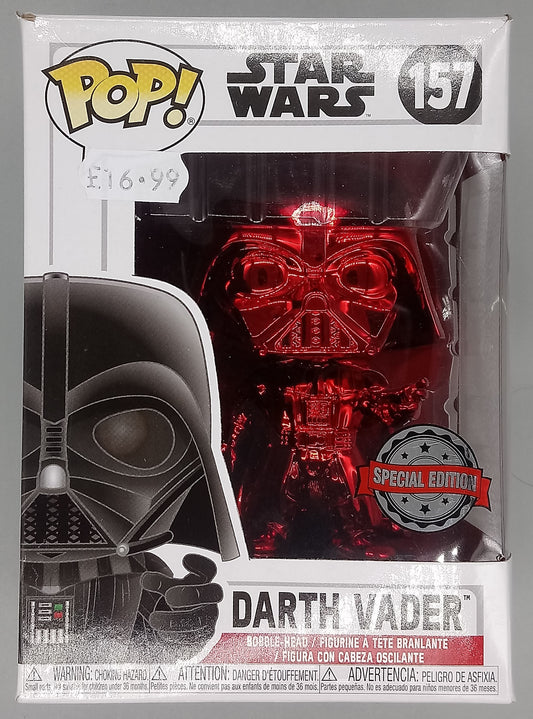 157 Darth Vader (Force Choke, Red) - Chrome - Star Wars Funko POP (Damaged Box)