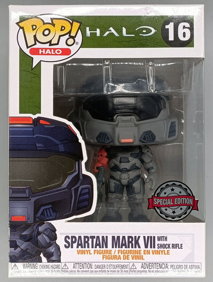 16 Spartan Mark VII (with Shock Rifle) Halo Funko POP (Box Damage)