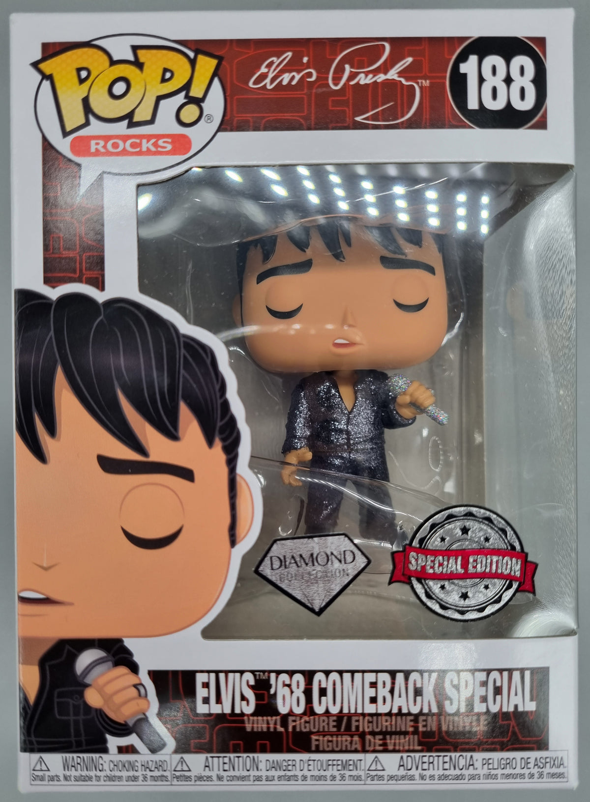 188 Elvis ('68 Comeback Special) - Diamond - Rocks Funko POP [New]