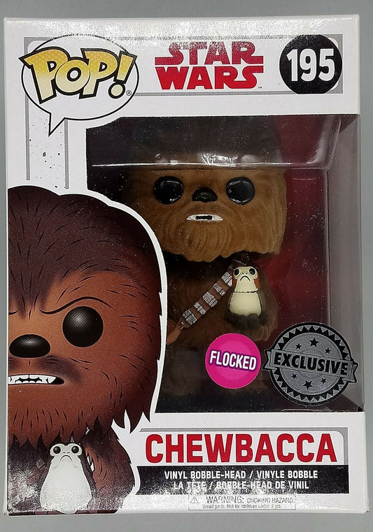 195 Chewbacca (w/ Porg) - Flocked - Star Wars Funko POP