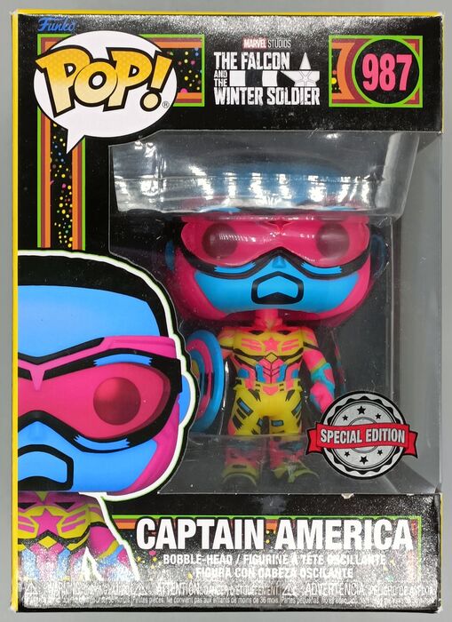 987 Captain America Blacklight Marvel Falcon & The Winter Soldier Box Damaged Funko POP Funko