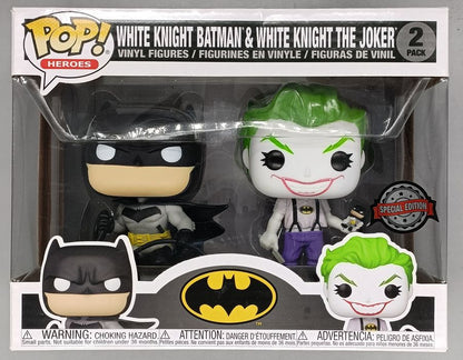 [2 Pack] White Knight Batman & White Knight Joker 300 Box Damaged Funko POP Funko