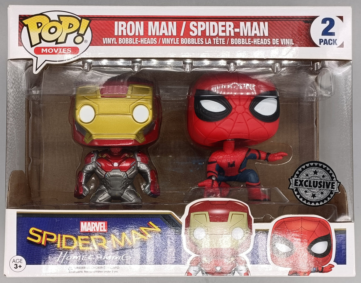 [2 Pack] Iron Man / Spider-Man - Marvel Spider-Man Homecoming Box Damaged Funko POP Funko