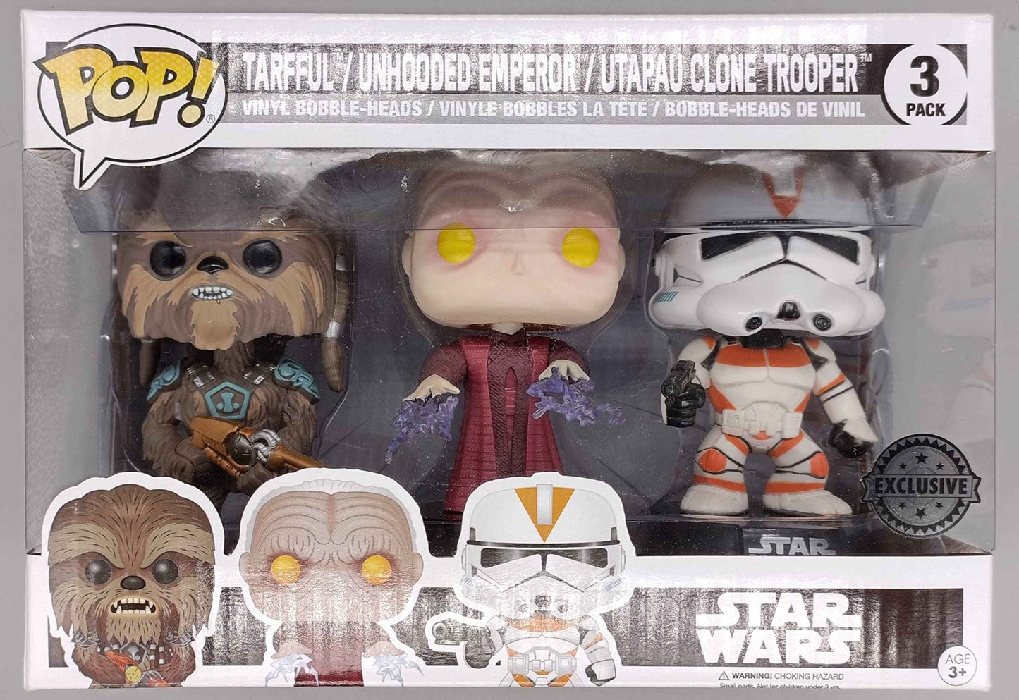 [3 Pack] Tarfful/Emperor/Utapau Clone Trooper - Star Wars - Funko POP - Box Damaged