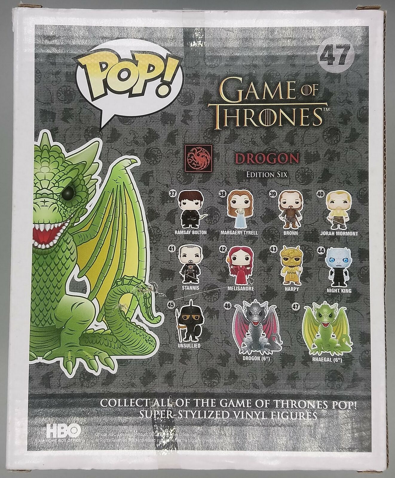47 Rhaegal - 6 Inch - Game of Thrones - Damaged Box Funko POP