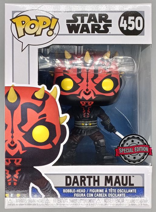 450 Darth Maul (w/ Darksaber) - Star Wars Clon - Box Damaged Funko POP Funko