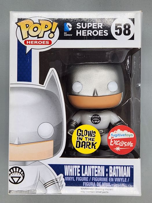 58 White Lantern: Batman - Glow - DC Super Hero- Box Damaged Funko POP