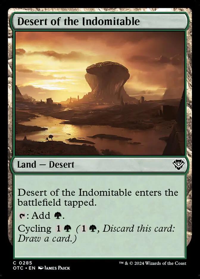 285 - Desert of the Indomitable - Outlaws of Thunder Junction Commander - Normal - Magic: The Gathering Card
