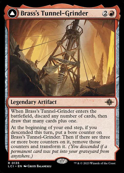 135 - Brass's Tunnel-Grinder // Tecutlan, the Searing Rift - The Lost Caverns of Ixalan - Normal - Magic: The Gathering Card