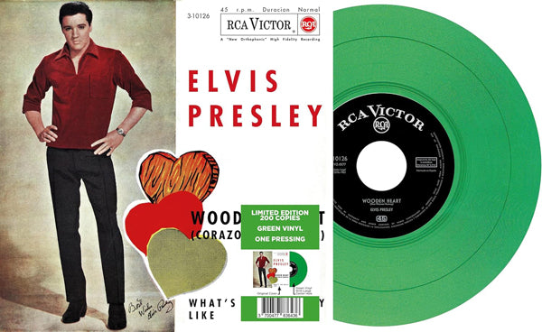 Elvis Presley - Ep Étranger N°10 - Wooden Heart (Spain) Green Vinyl - Rock/Pop - 7