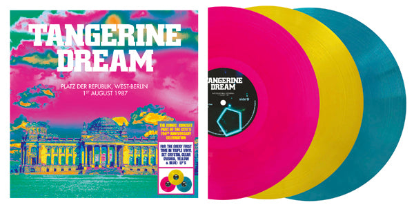 Tangerine Dream - Platz Der Republik, West-Berlin - August 1St 1987 (Pink/Yellow/Blue Vinyl 3Lp) - Electronic - 3LP