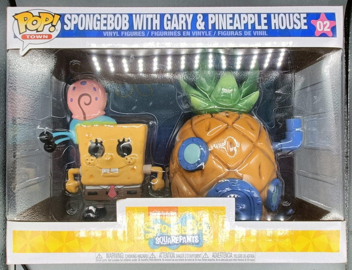 02 SpongeBob with Gary & Pineapple House - Town - Spongebob Squarepants - Box Damaged Funko POP Funko