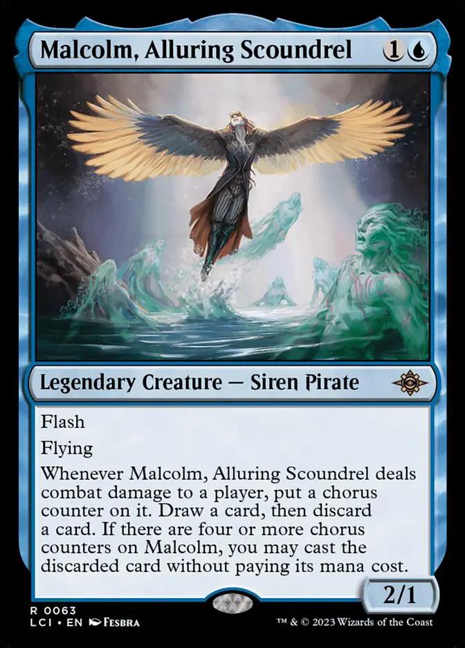 63 - Malcolm, Alluring Scoundrel - The Lost Caverns of Ixalan - Normal - Magic: The Gathering Card